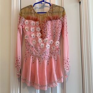 Girls Pink Figure Skating Dress